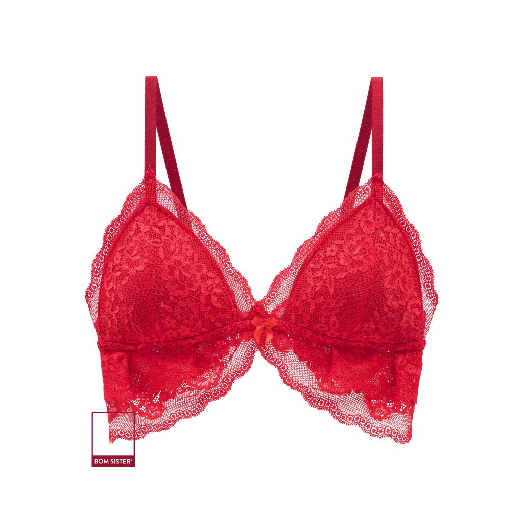 Áo lót bralette ren hoa không gọng mút mỏng BOM SISTER BR1306