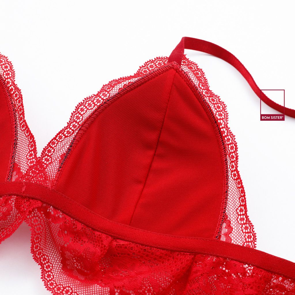 Áo lót bralette ren hoa không gọng mút mỏng BOM SISTER BR1306