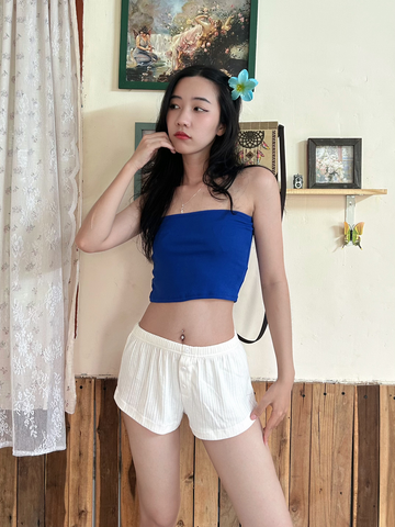 Áo croptop không dây, áo ống croptop trên rốn chất thun co giãn BOM SISTER MC1010