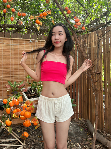 Áo croptop hai dây độ dài trên rốn BOM SISTER MC1009