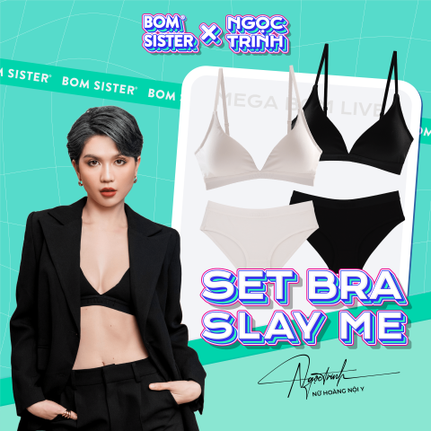 BOM Sister x Ngọc Trinh - Bộ đồ lót nữ phong cách thể thao cá tính BOM Sister MB2709