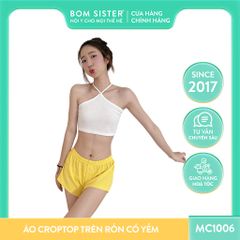 Áo croptop cổ yếm vải mềm mịn co giãn đa dạng màu BOM SISTER MC1006