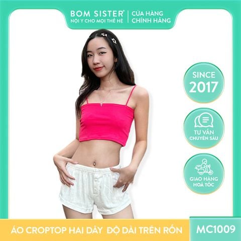 Áo croptop hai dây độ dài trên rốn BOM SISTER MC1009