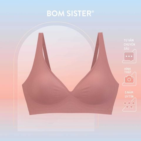 Áo lót Munii mút mỏng su không gọng thoải mái màu trơn dây áo liền MU0320