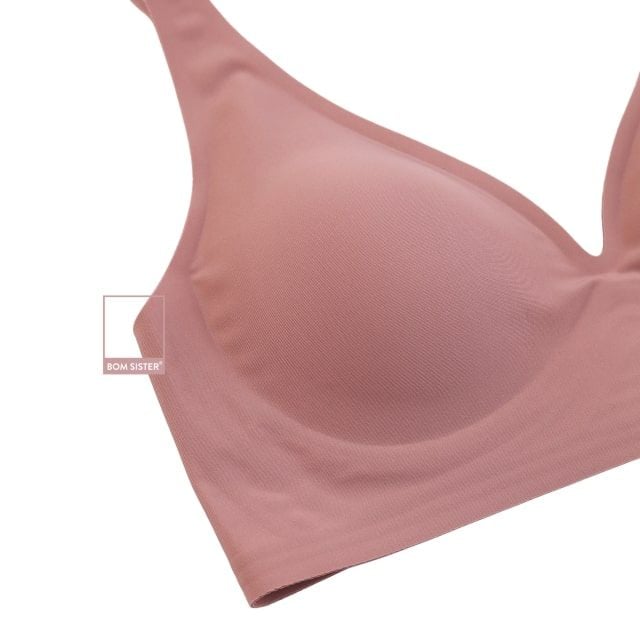 Áo lót Munii mút mỏng su không gọng thoải mái màu trơn dây áo liền MU0320