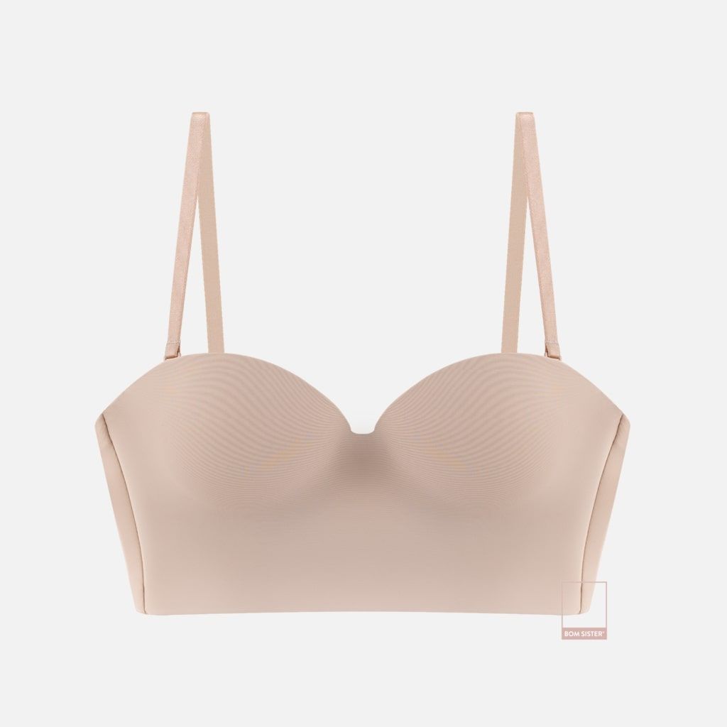 Áo lót Munii mút mỏng croptop, cup ngang, gọng dẻo, màu trơn, lưng viền silicon chống tuột BOM SISTER MU26010