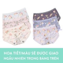 Quần lót nữ họa tiết chất thun phối viền ren MUQ2301