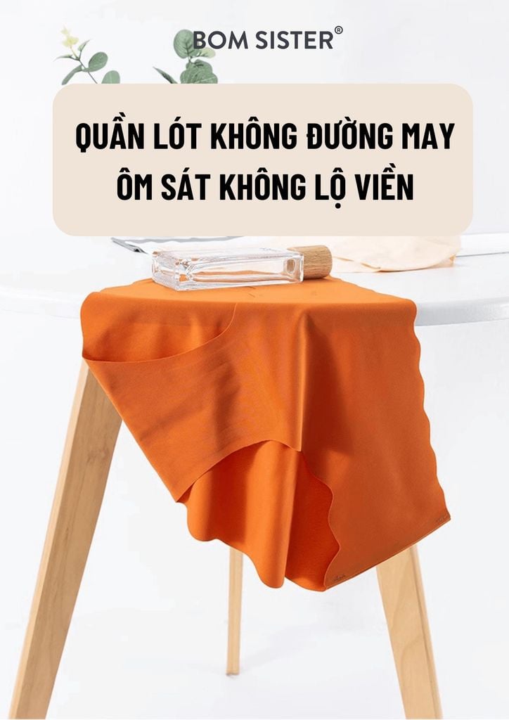 Quần lót nữ chất su màu trơn cắt viền lượn sóng không đường may đáy hai lớp BOM SISTER MUQ2202
