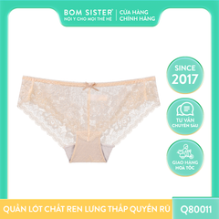 Quần lót nữ ren hoa gợi cảm màu trơn lưng thấp Q80011
