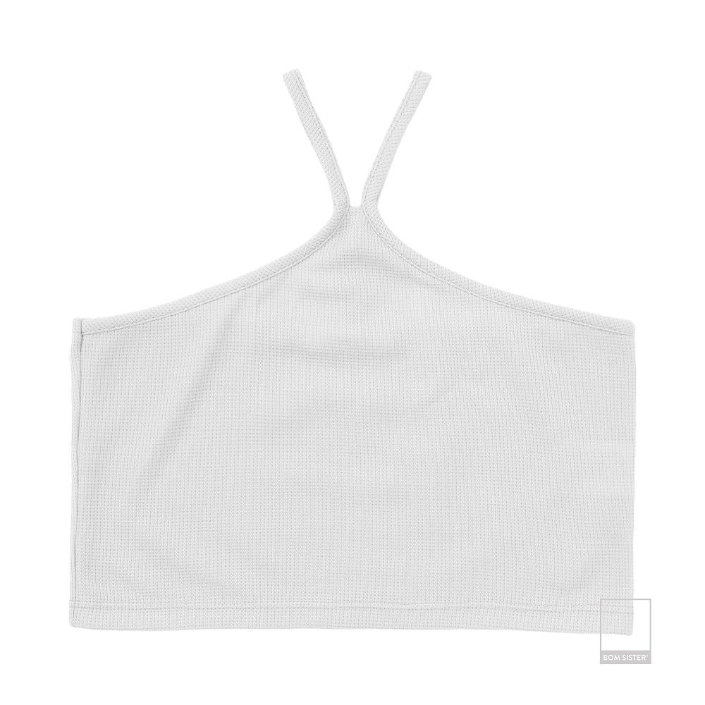 Áo croptop cổ yếm vải mềm mịn co giãn đa dạng màu BOM SISTER MC1006