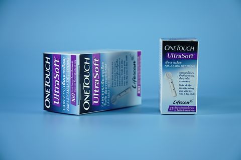  Hộp 25 & 100 kim lấy máu bút lấy máu máy đo đường huyết Lifescan Onetouch Ultrasoft 