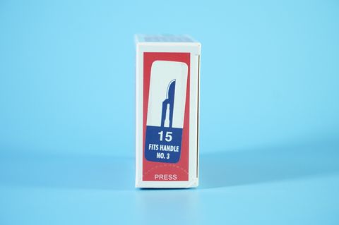  Lưỡi dao mổ số 15 Doctor RIBBEL ẤN ĐỘ lưỡi thẳng, bản nhỏ, đầu mũi bầu trung - Hàng đẹp 