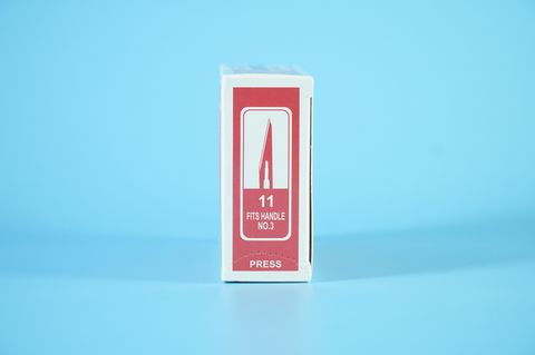  Hộp 100 lưỡi dao mổ số 11 Doctor RIBBEL ẤN ĐỘ lưỡi thẳng, bản nhỏ, đầu mũi nhọn - Hàng đẹp 