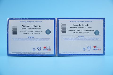  Giấy đo điện tim Sonomed ML 110x140mm 142 tờ - Có sọc & không sọc đỏ 