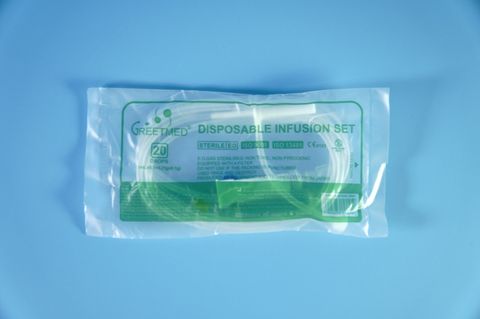  Bộ dây truyền dịch Greetmed khử trùng, có màng lọc - 20 giọt/ml 