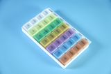  Hộp thuốc 7 ngày, hộp chia thuốc ngày & tuần GREETMED trong suốt có chữ nổi Braille cho người mù - Nhiều màu 