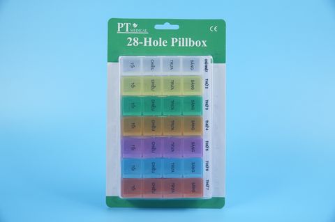  Hộp chia thuốc Tuần Sáng Trưa Chiều Tối trong suốt 28 hốc 7 ngày PT Medical - Kín gió, chắc chắn 