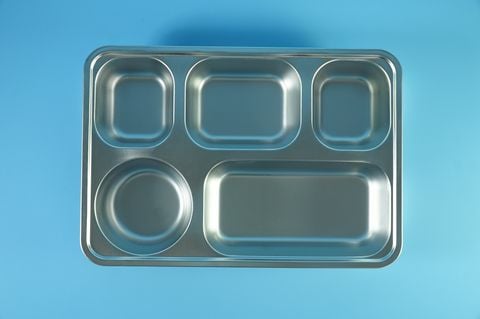  Khay cơm inox giữ nhiệt y tế bệnh viện RMD - Khay cơm bệnh nhân 5 ngăn có nắp, inox 304 