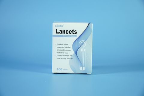  Kim lấy máu máy đo đường huyết, mỡ máu Linkfar Lancets cao cấp vô trùng 