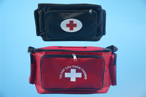  Túi y tế, túi đựng dụng cụ y tế thiết bị, túi thuốc sơ cứu - Màu đen & đỏ / Nhiều cỡ 