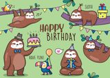  Puzzle Postcard - Happy Birthday Sloth 