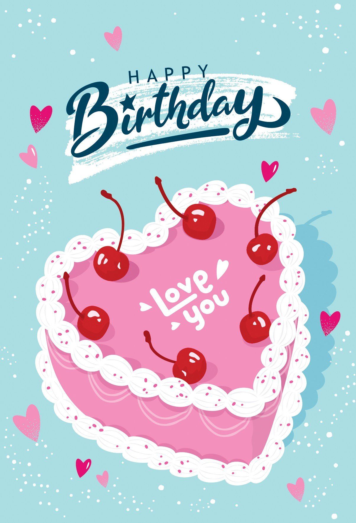  Puzzle Postcard - Happy Birhthday Cake 