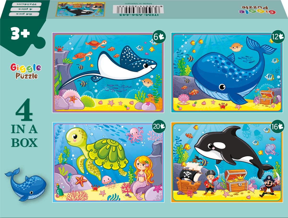  Xếp hình 4 trong 1 - Sinh vật đại dương 