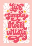  Puzzle Postcard - Live simply Bloom wildly 
