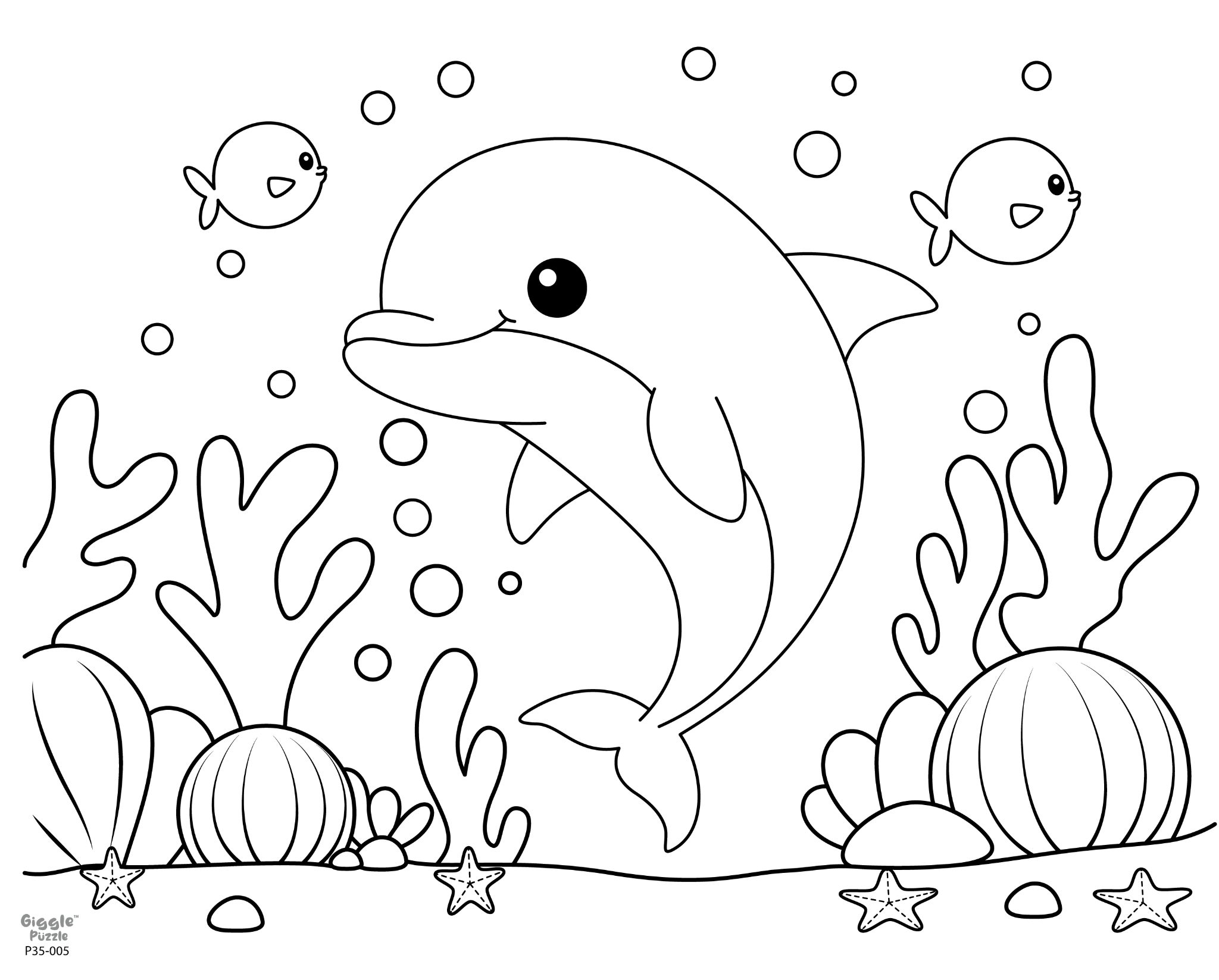  Puzzle Tô Màu - Cá Heo 