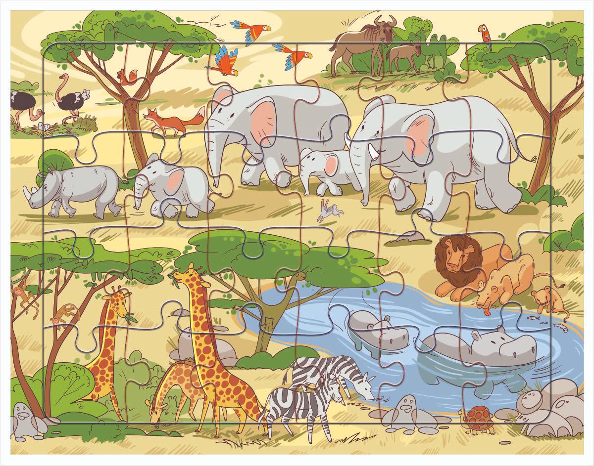  Tranh Xếp Hình Giggle 24 Mảnh 21x16cm 