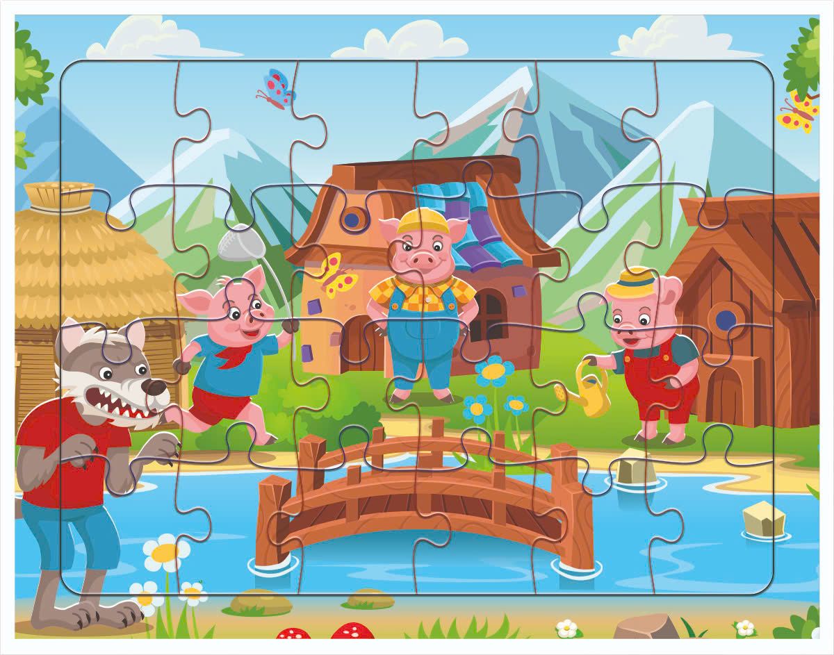  Tranh Xếp Hình Giggle 24 Mảnh 21x16cm 