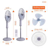  Quạt đứng có remote NSF1602G-RC Nanoco 