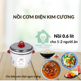  Nồi Cơm Điện Kim Cương 0.6 Lít Nắp Rời 