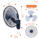  Quạt treo tường 2 dây NWF1611 Nanoco 