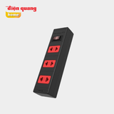  Ổ cắm Điện Quang ECO loại 3/4/6 lỗ 2 chấu màu trắng, đen, dây dài 2 mét, 5 mét 
