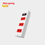  Ổ cắm Điện Quang ECO loại 3/4/6 lỗ 2 chấu màu trắng, đen, dây dài 2 mét, 5 mét 