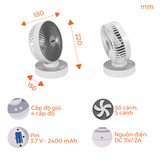  Quạt sạc NRF6215W/P Nanoco 