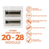  Tủ điện âm tường 20/28 NDP128 Nanoco 