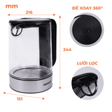  Ca siêu tốc, ấm siêu tốc thủy tinh NKT1790 Nanoco 