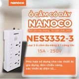  Ổ cắm có dây 3m NES3332-3 Nanoco 