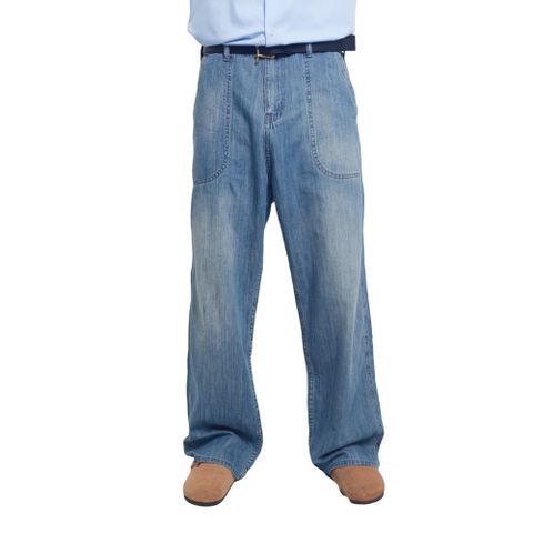  Quần Denim Mỏng Ống Suông Phong Cách Hải Quân 