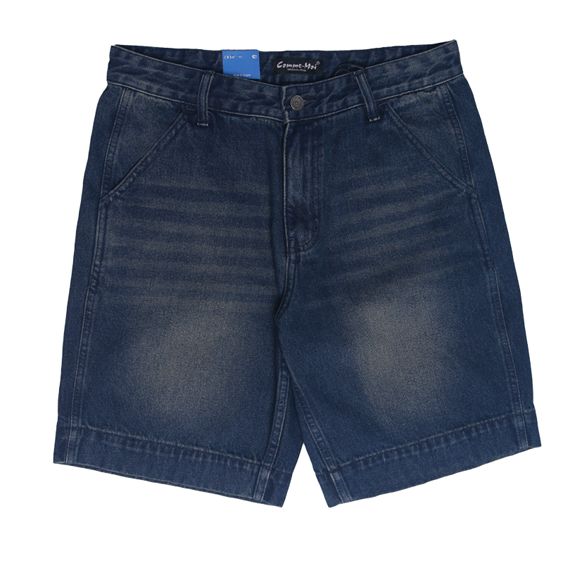 Quần Short Denim Xanh Đậm 2 Túi Nắp Sau