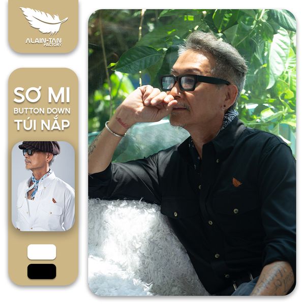 Sơ mi 2 túi cổ áo Button Down vải trúc – Alain Tan