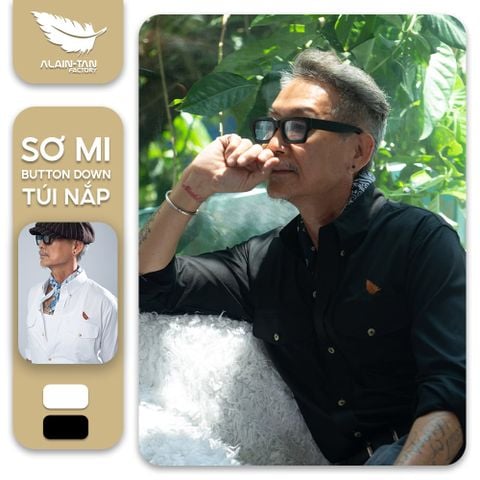 Sơ mi 2 túi cổ áo Button Down vải trúc 