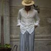 Áo sơ mi nam Linen Trắng cổ áo cutaway phong cách Italiano