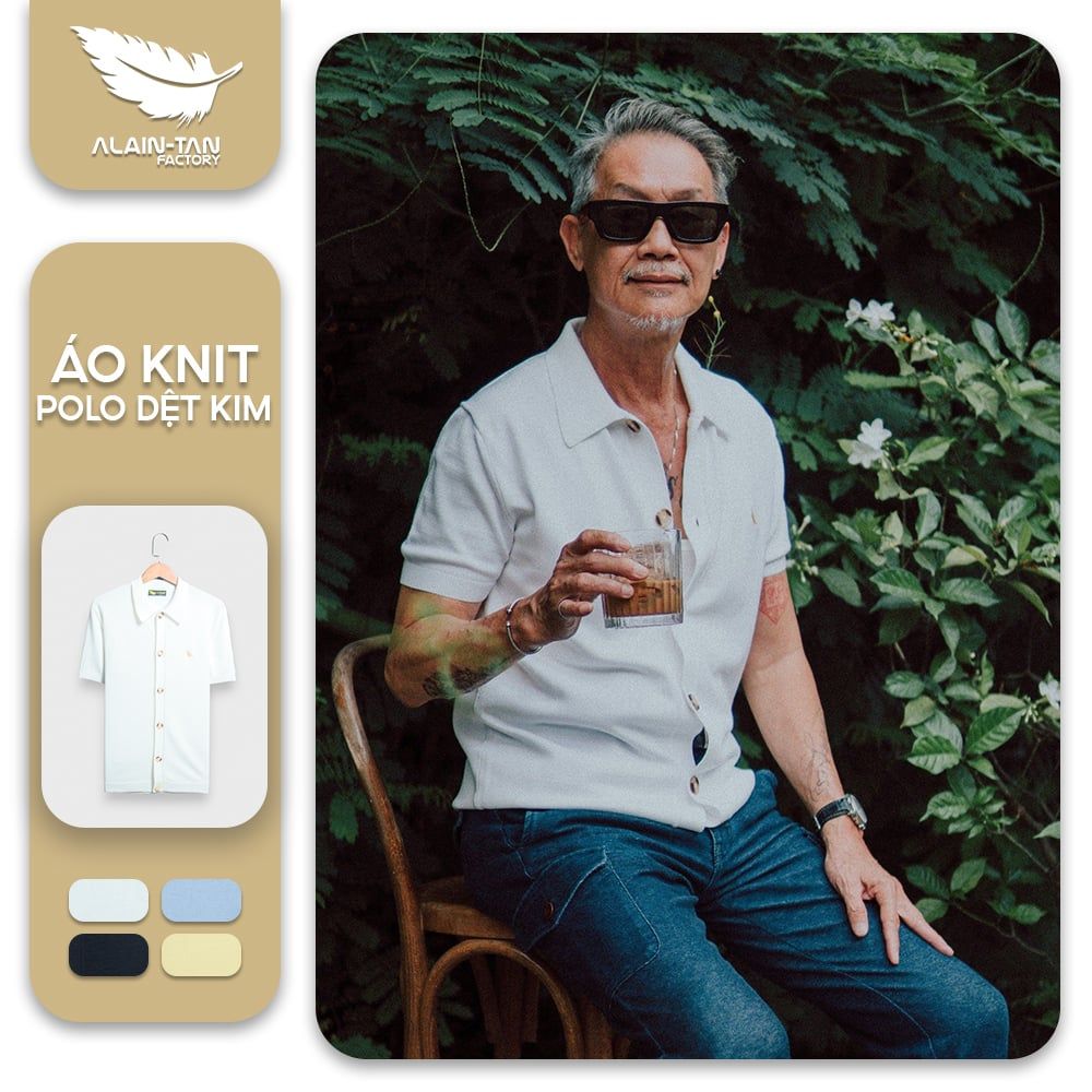 Áo thun sơ mi dệt kim cao cấp