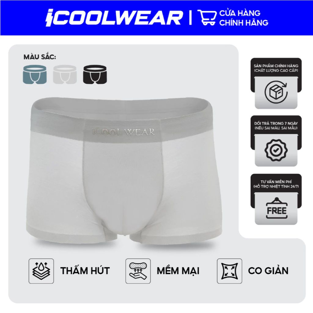 Combo 3 quần lót Boxer nam chất liệu Modal cao cấp mềm mịn, thoáng mát - VN001