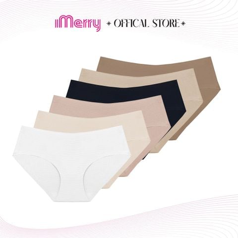 Combo 6 quần lót nữ bonding iMERRY cạp thấp không đường may,bề mặt lỗ li ti,thoáng khí VQ030