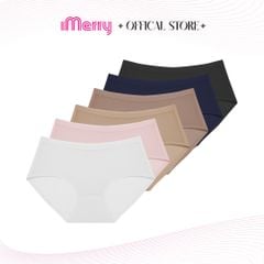 Combo 3 quần lót nữ su lưới iMERRY cạp cao họa tiết caro chìm vải thoáng khí mềm mại co giãn nhiều thoải mái VQ036A