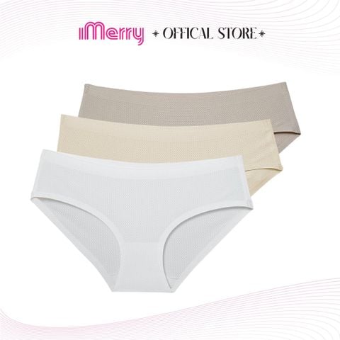 Combo 3 quần lót nữ su đúc iMERRY cạp thấp thông hơi vải thoáng khí mềm mại co giãn nhiều thoải mái VQ029